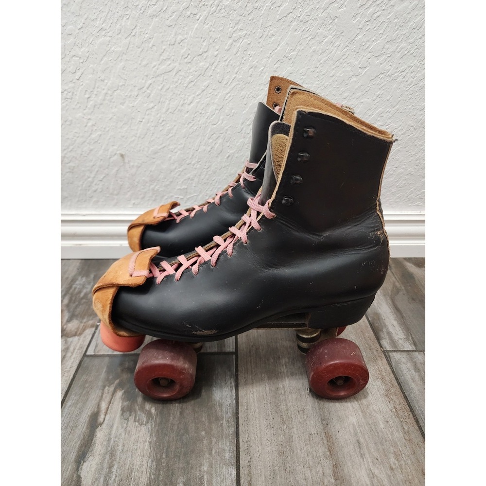 Vintage Chicago Roller Skate Co High Black/Pink Size 9